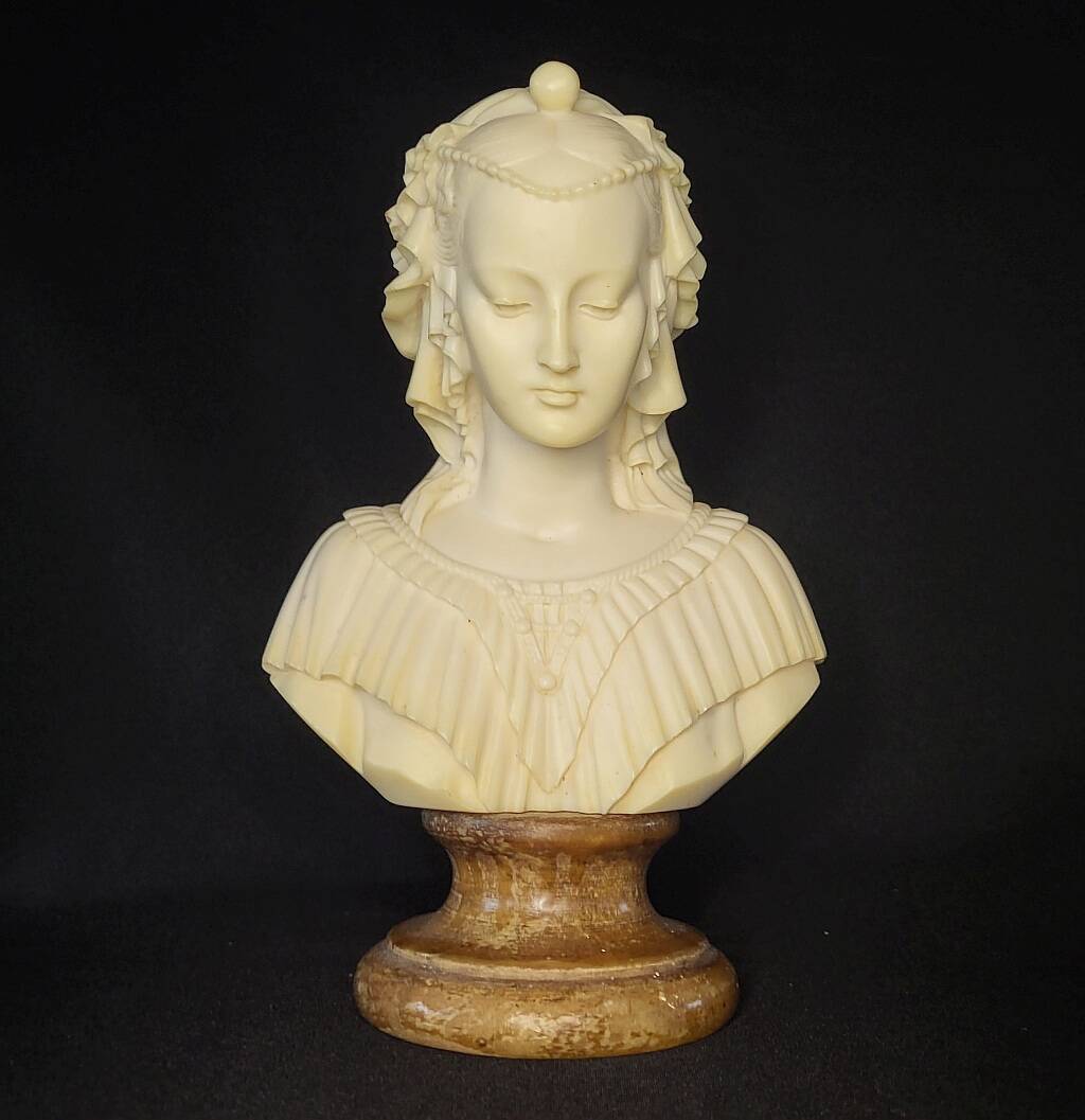 Bust of Angelica Maria by Gianneli Faux Alabaster on Marble