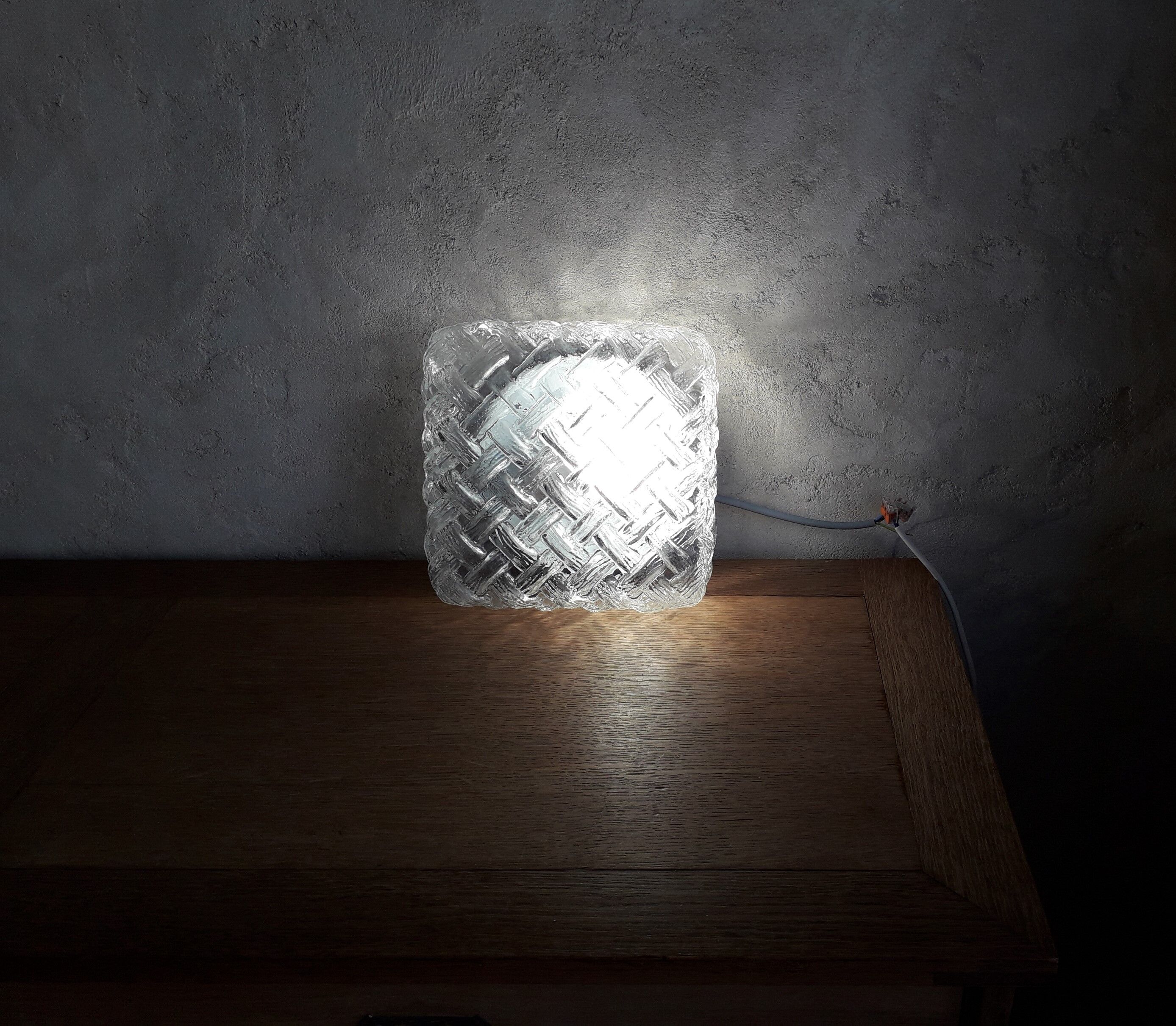 Plafonnier en verre vintage