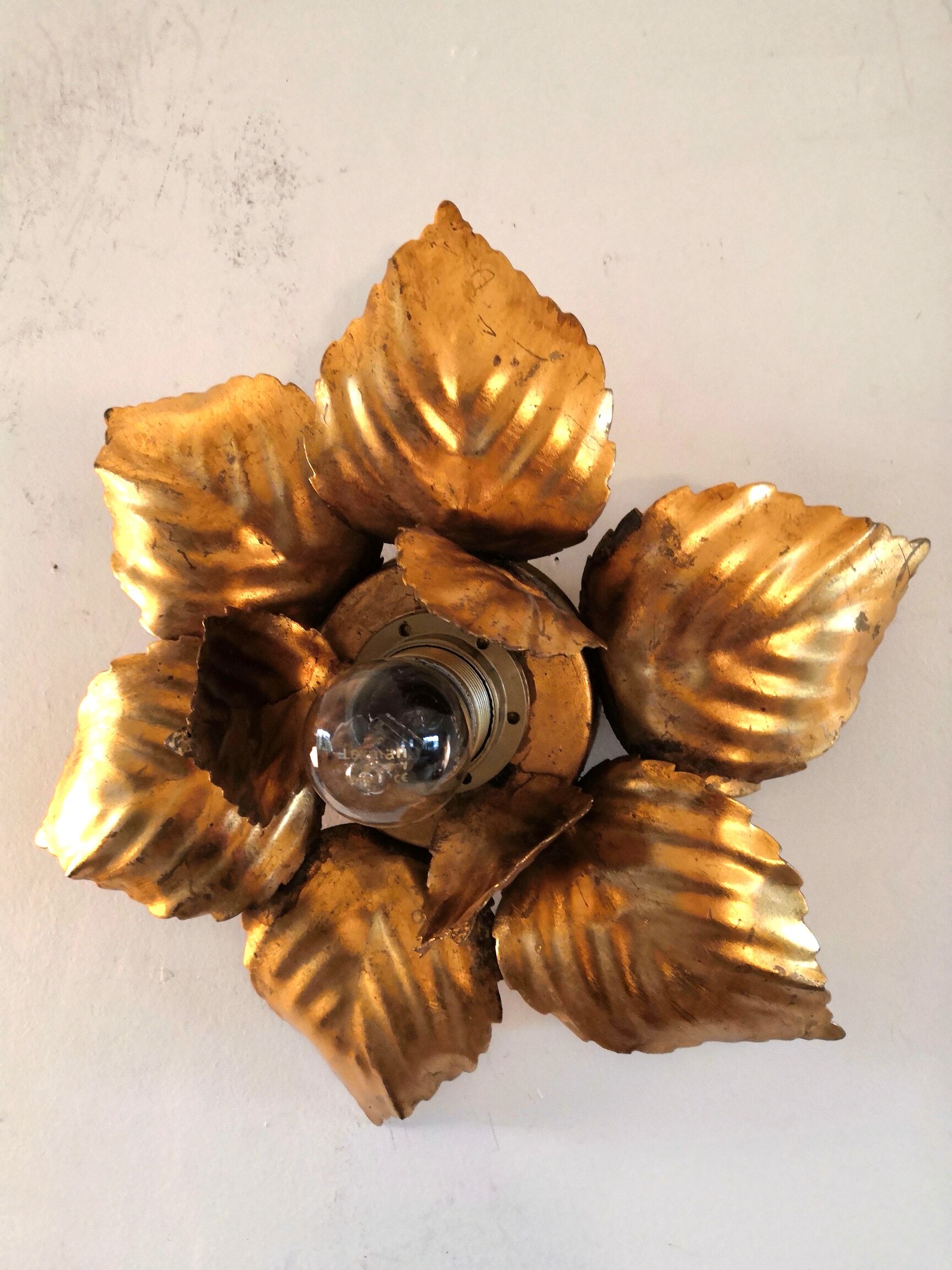 FL wall lamp in gilded metal design 70s