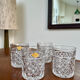 Set of 4 pressed crystal glasses – diamond pattern