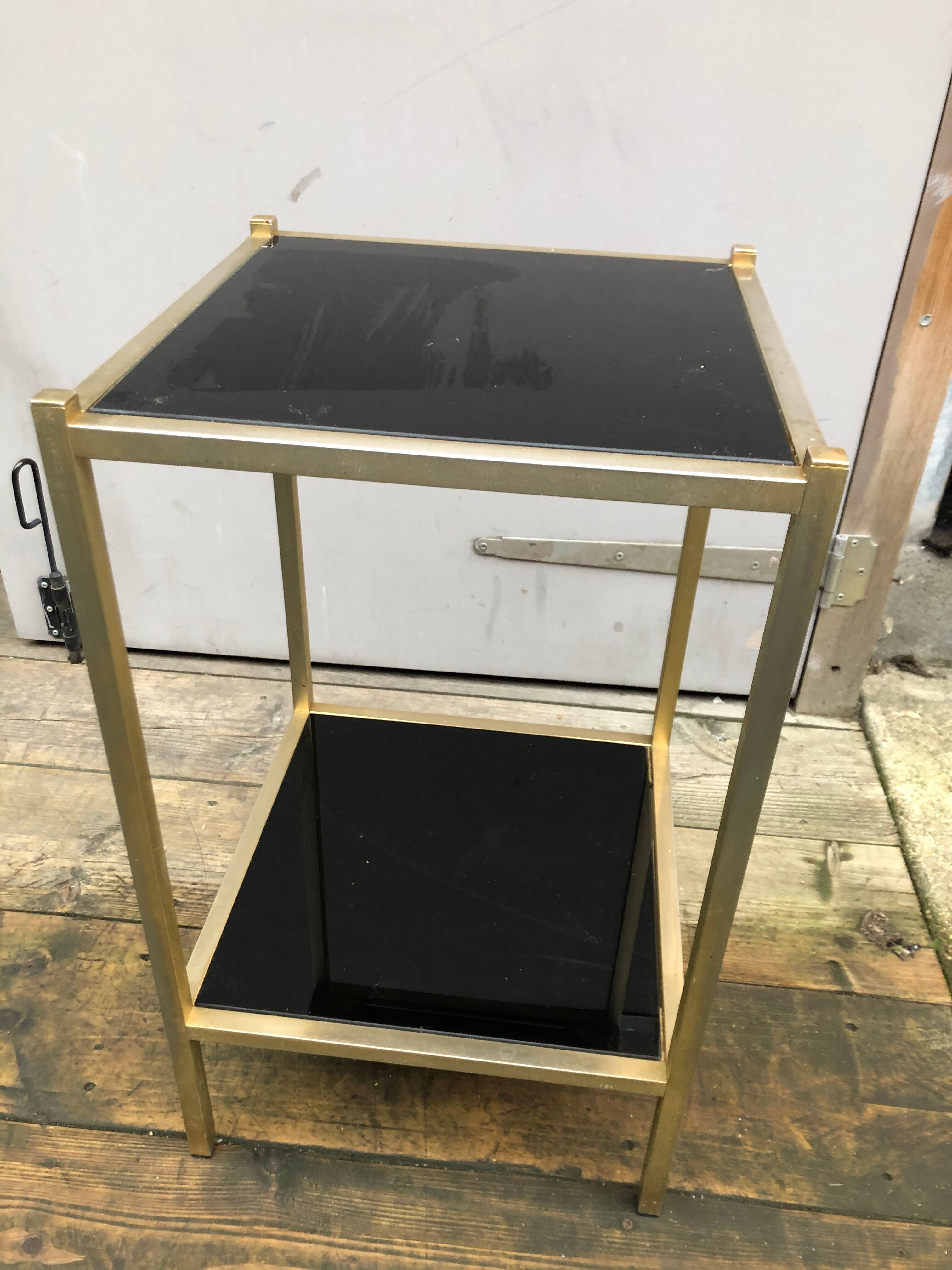 Golden sofa tip double trays black opaline 1960