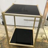 Golden sofa tip double trays black opaline 1960