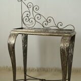 Artisanal brushed steel console