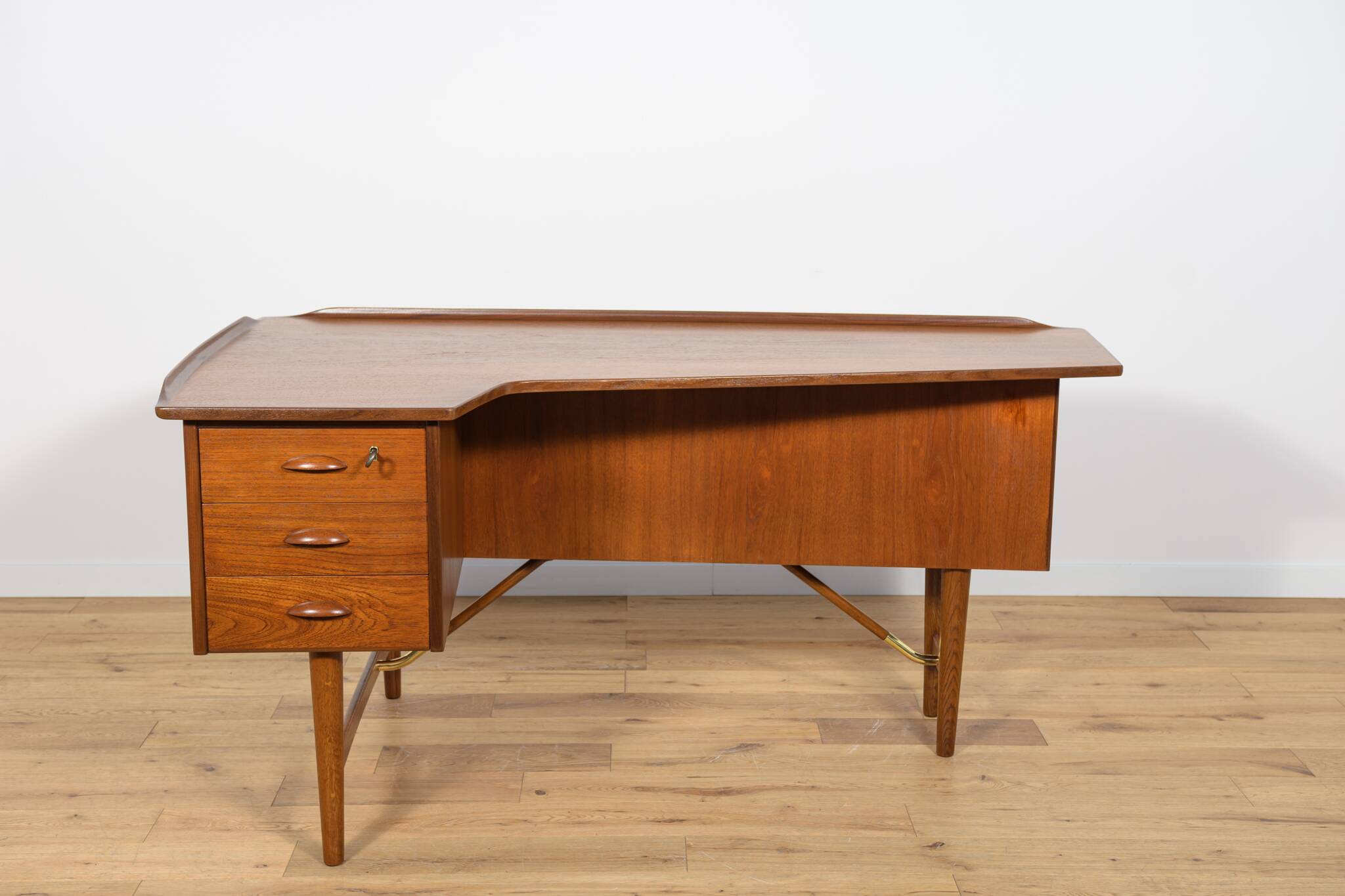 Mid Century Boomerang Teak Desk by Peter Løvig Nielsen, Denmark, 1970s