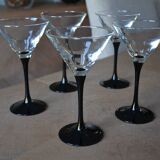 5 Verres à cocktail pied noir