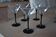 5 Black Stemmed Cocktail Glasses