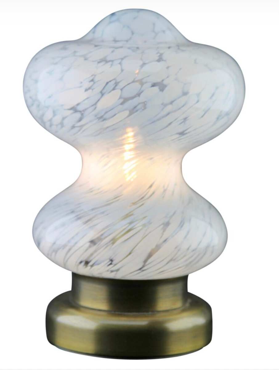 Glass table lamp, Peill & Putzler White Clouds, 1970s