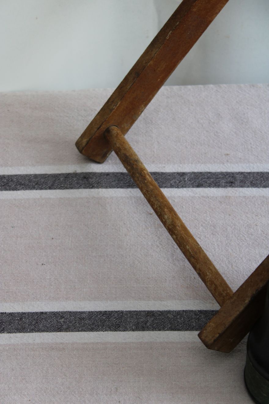 Folding wooden stool