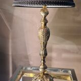 Rocaille style bronze lamp and pleated lampshade with gallon 49x25