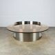 Kappa coffee table in steel and smoked glass, Maria Pergay style, 1970s.