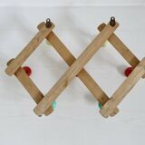 Wall coat rack, accordion, 8 hooks, 50s-60s