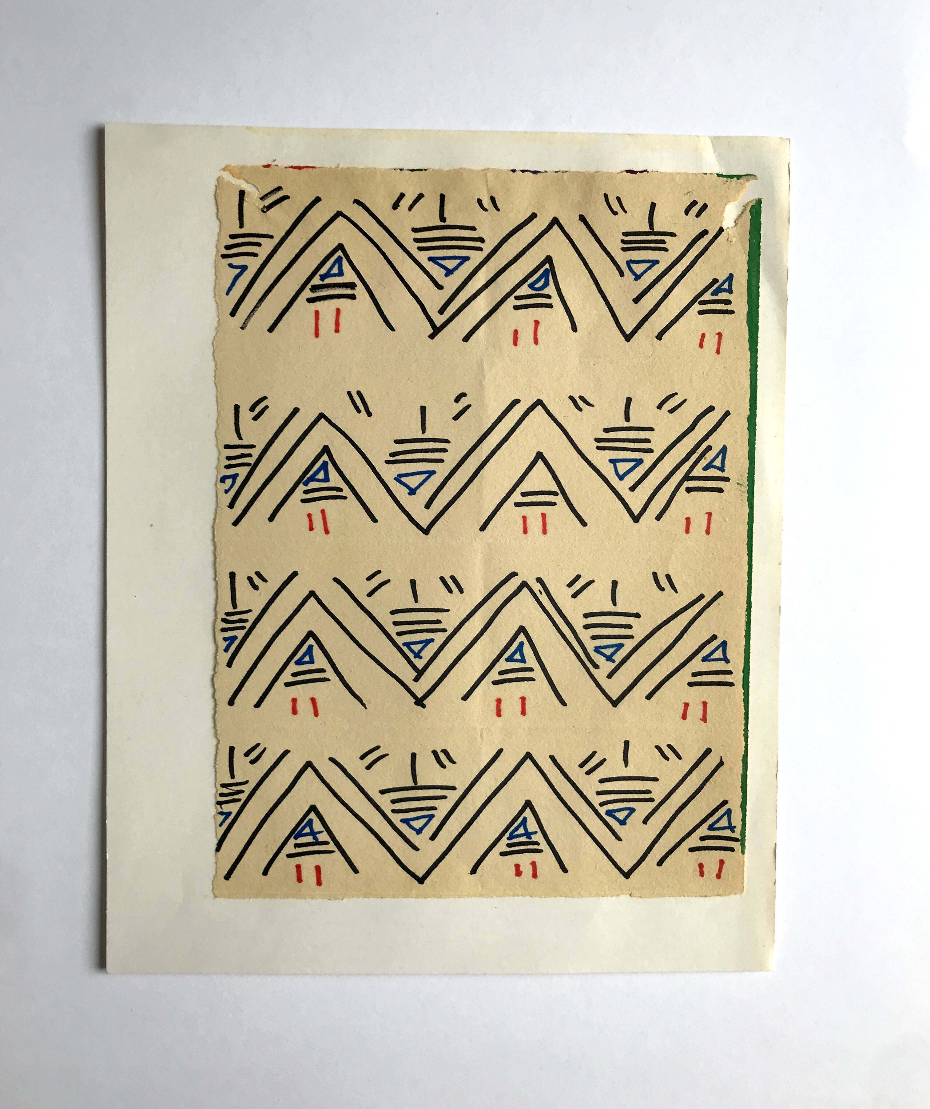 Elie dayan, untitled (abstract composition 6). felt pen on paper