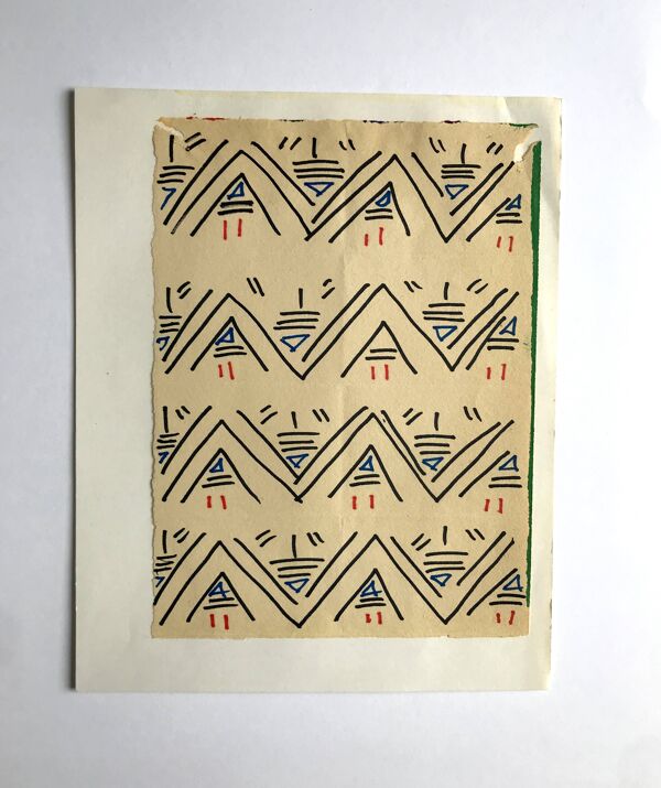 Elie dayan, sans titre (composition abstraite 6). feutre sur papier