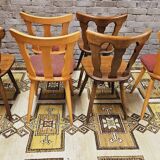 Set of 6 mismatched Baumann style bistro chairs from the 1970s
