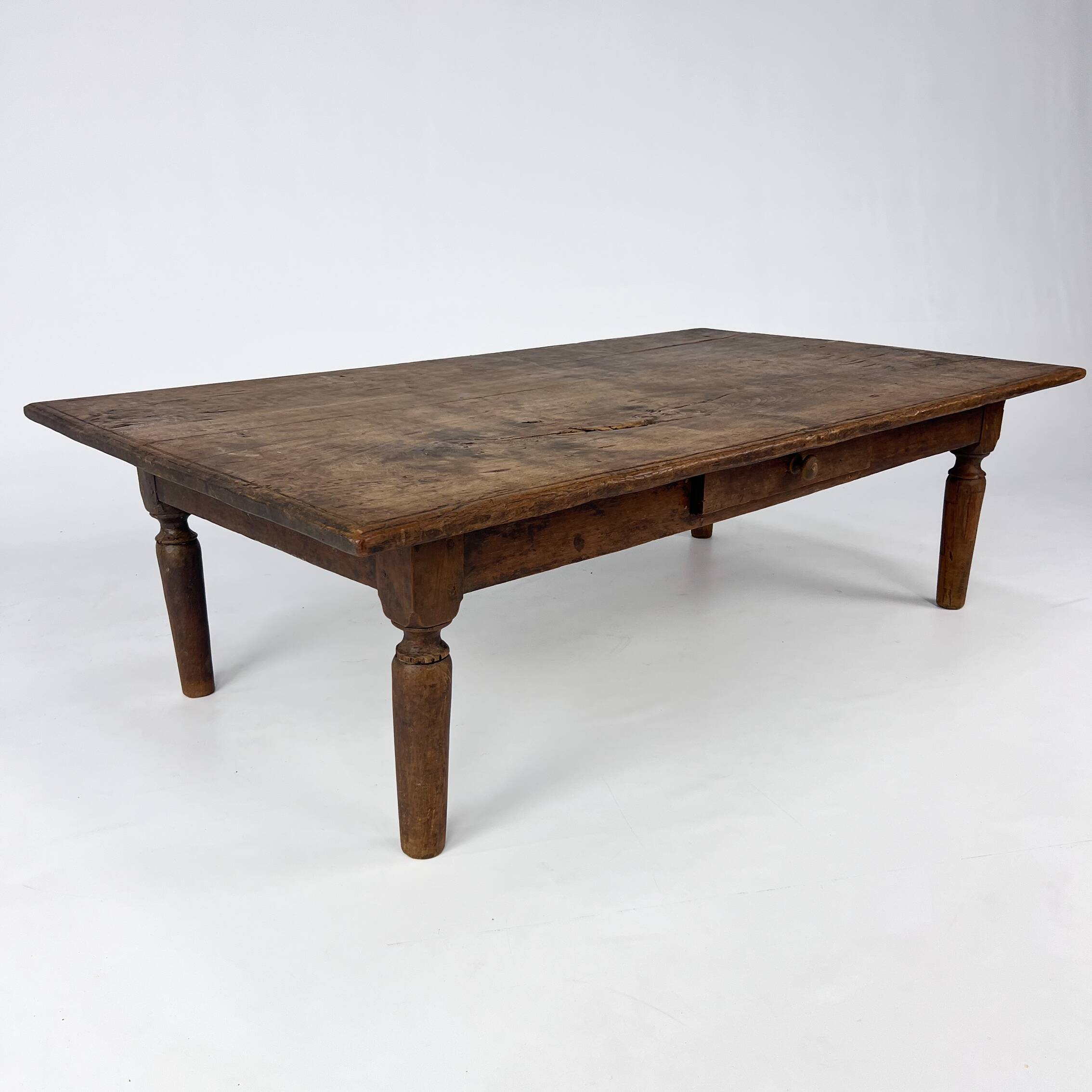 Table basse antique hollandaise en chêne, XIXe siècle