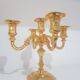Five-branch chandelier, Hollywood Regency, gilded brass, BMF, Germany, 1960s.
