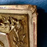 Mirror XIXth medallion on gilded frame with leaf