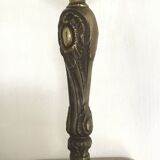 Old gilded bronze lamp base with Louis XV style rocaille decoration