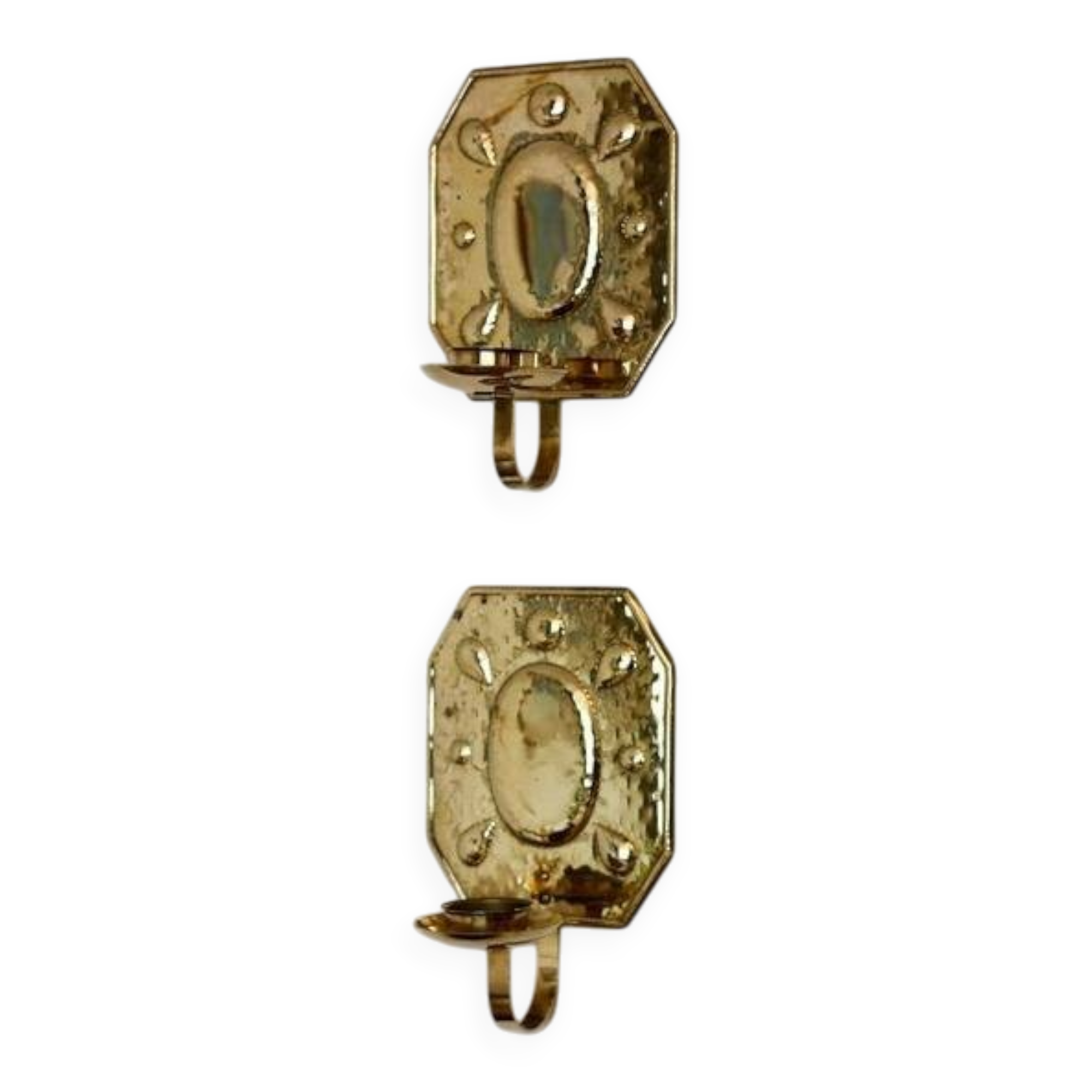 Pair of mid-century brass Swedish sconces