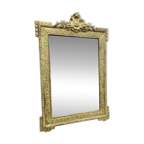 19th-century antique mirror in carved gilded wood, Napoleon style.