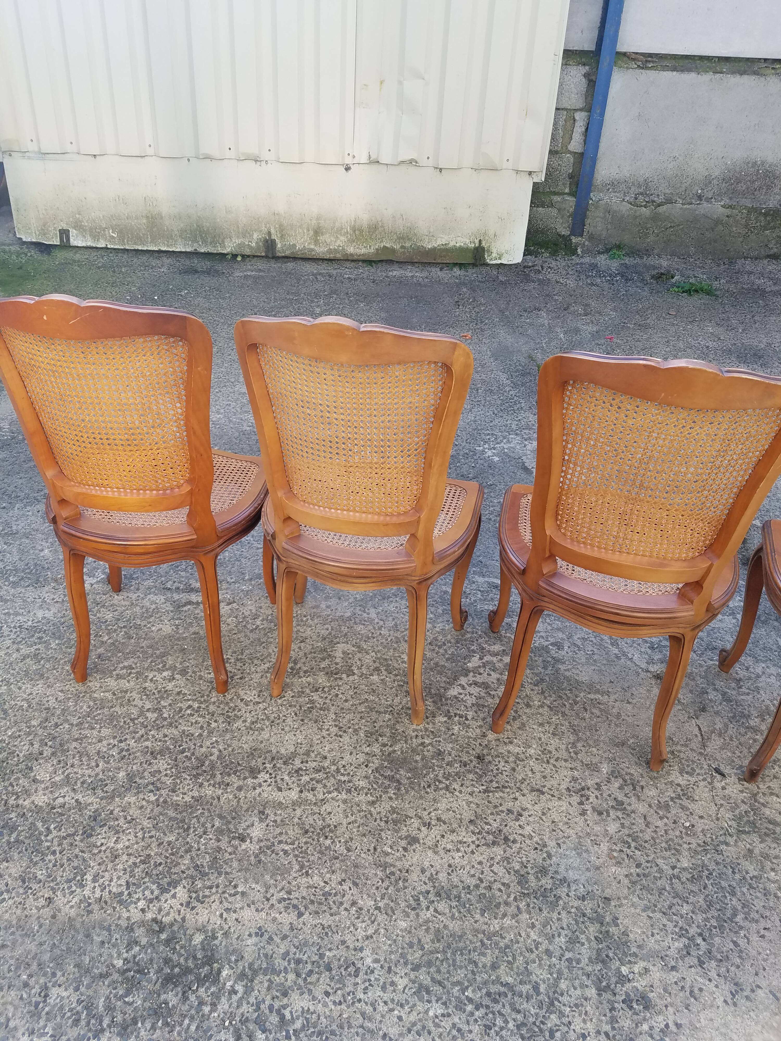 Lot de 6 chaises cannées