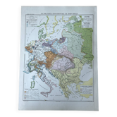 Political map of Europe in the 18th century 37x27cm - 1908