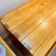 Wooden drawer chest in the style of Maison Regain, 1980s.