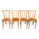 Set of 4 wooden bistro chairs with graceful seats