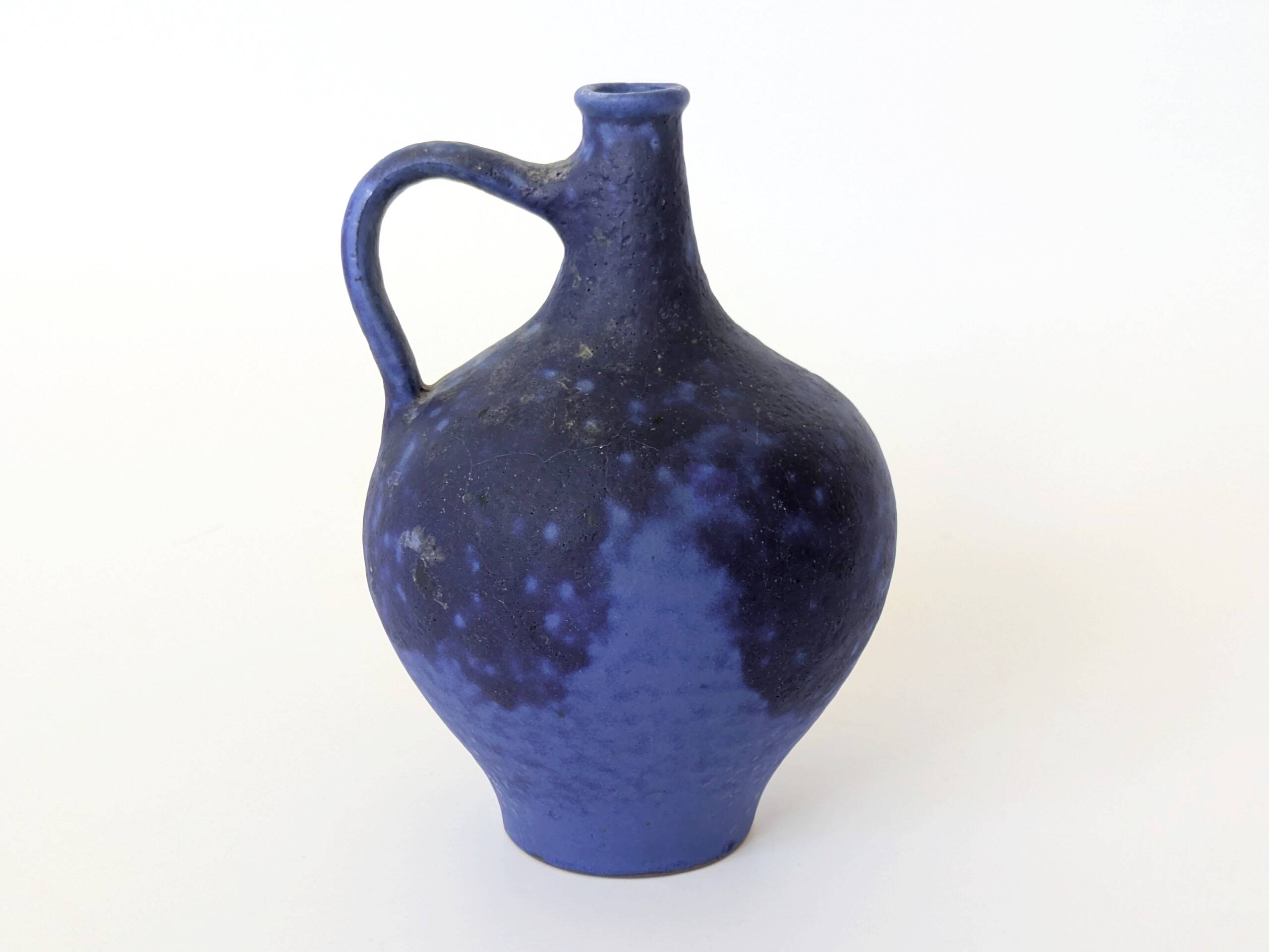 Mid-Century blue Klein vase Heyne ceramics, Germany, 1960s