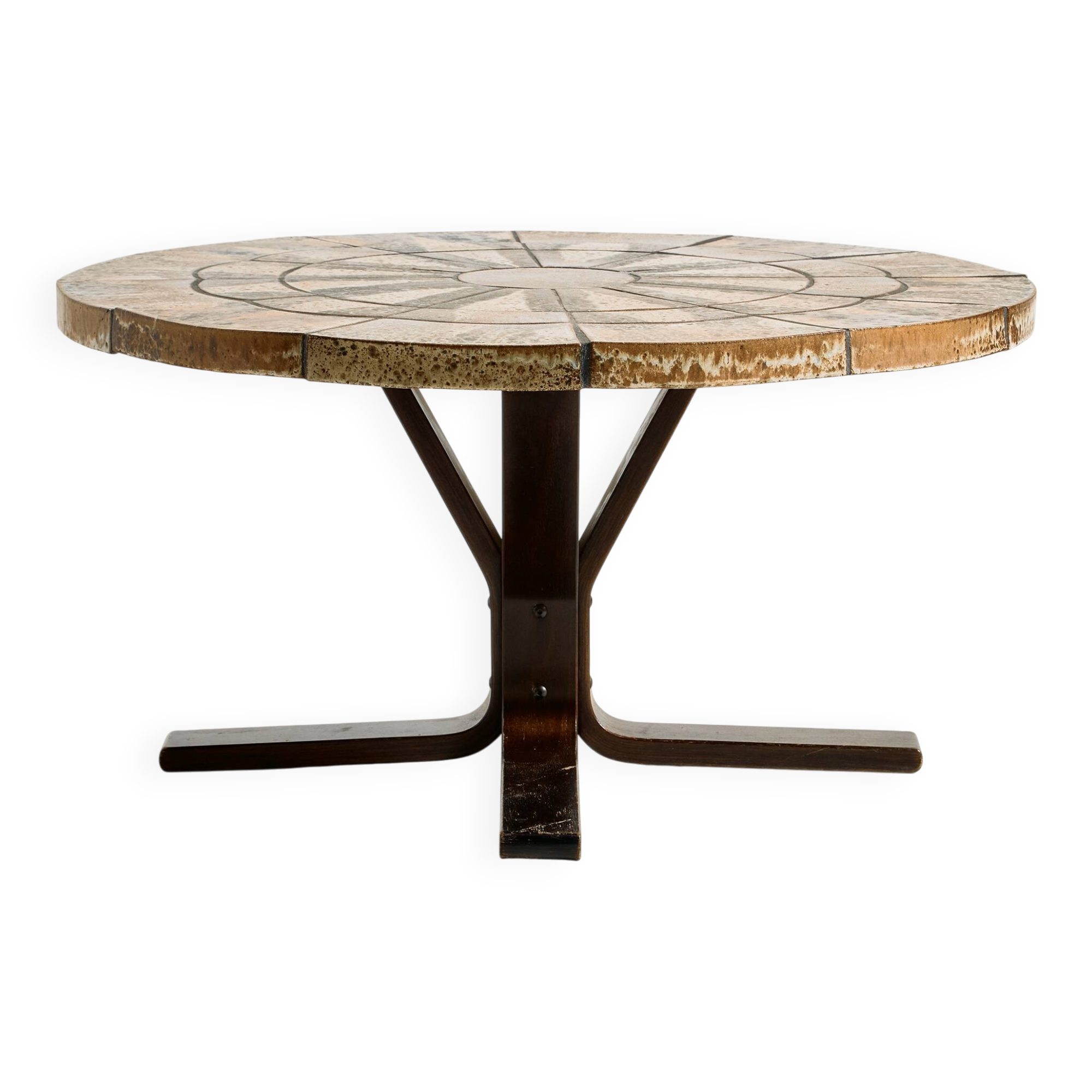 Table basse en hêtre avec plateau en pierre