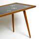 Beautiful long Mid Century walnut wood coffee table with a mosaic surface