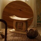 Ashanti stool, hand-carved hardwood stool from West Africa, Wabi Sabi, 20th century