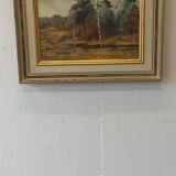 Oil on canvas. Forest landscape by Dan Martin Masell (1910-1999).
