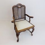 Chaise en bois néobaroque avec vannerie viennoise