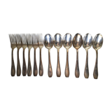 Set of 12 silver metal cutlery