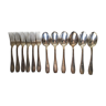 Set of 12 silver metal cutlery