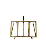 Hollywood regency bamboo-effect brass magazine rack, Montagnani, Italy 1970