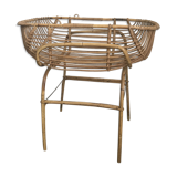 Vintage rattan cradle