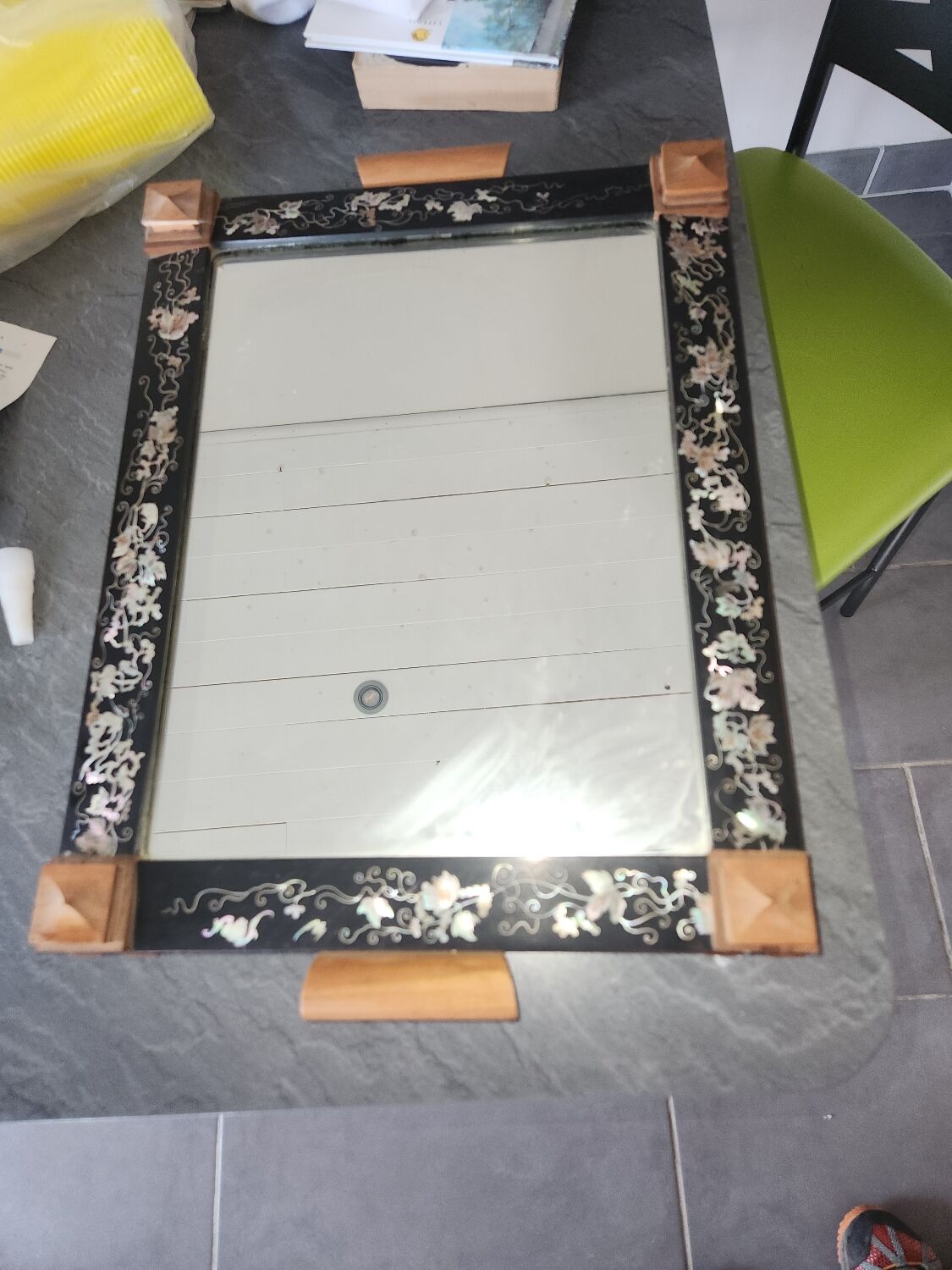 Top early 20th very richly decore of mother-of-pearl