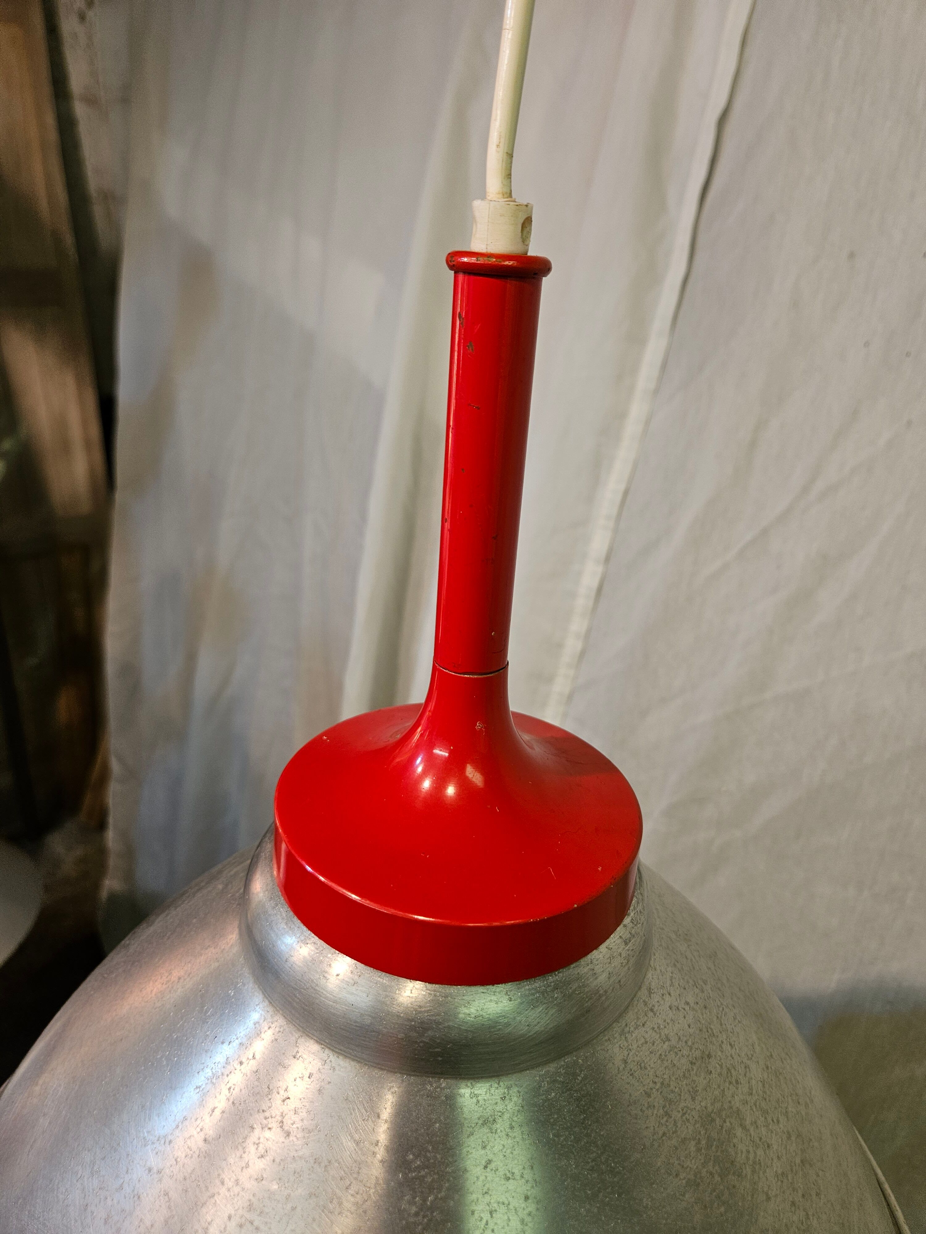 80s brushed aluminum pendant light