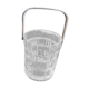 Old Ice Bucket Cut Glass And Metal Chromé