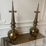 Pairs of lamps in copper metal 1980s