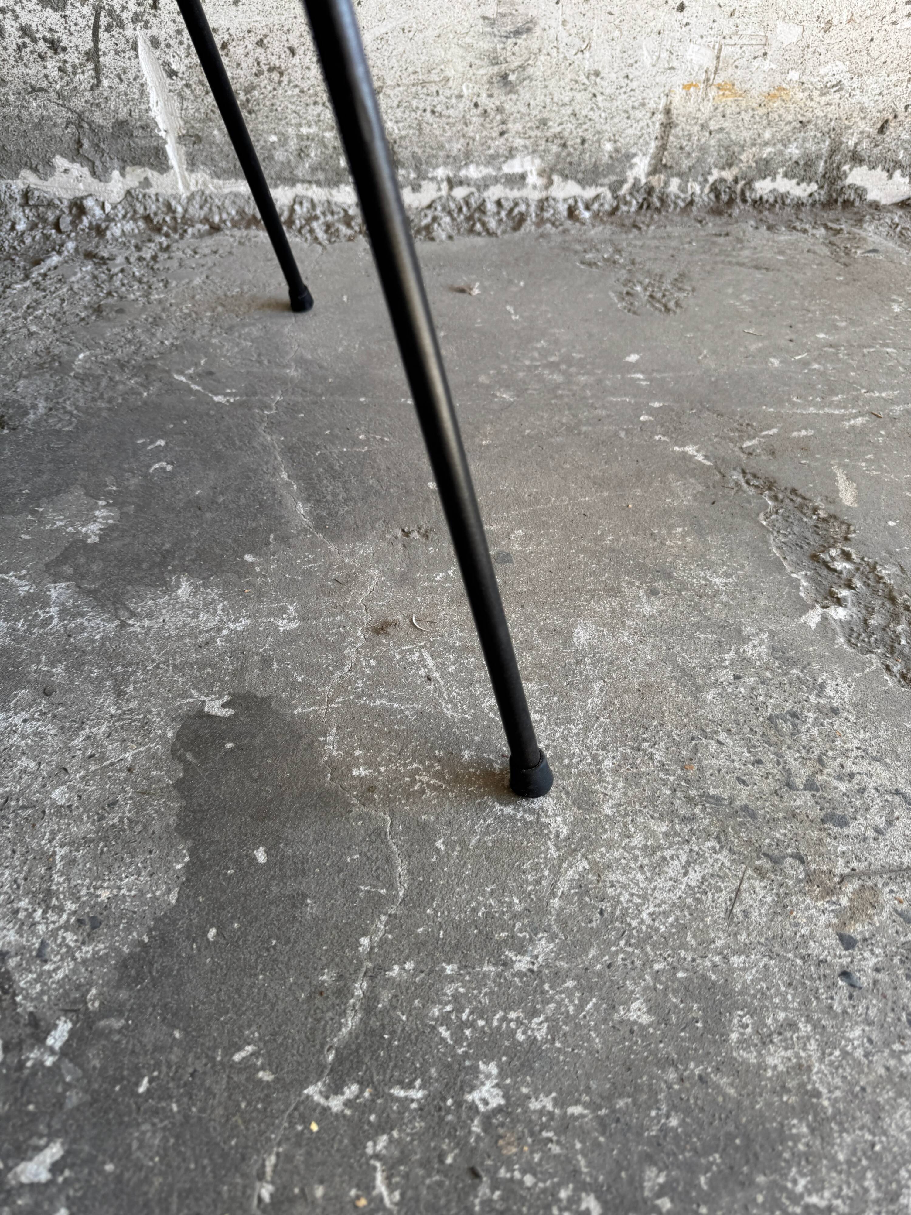 Set of 2 Black Leatherette Lounge Chairs Model 301 by W.h. Gispen — Metal Base, 1950s