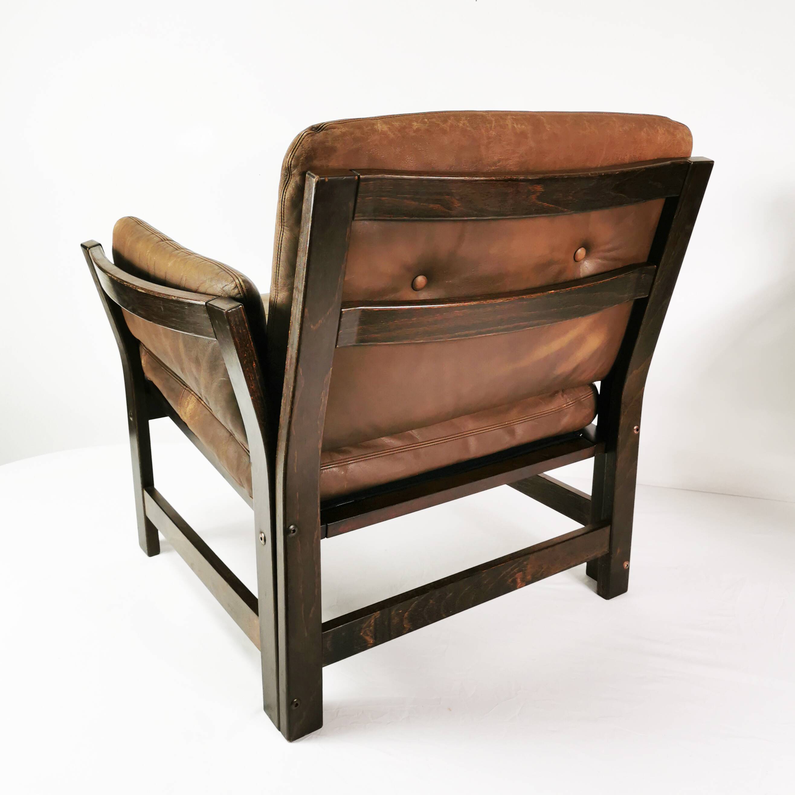 Mid-century leather armchair, Denmark, 1960s