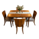 Dining table with four chairs, first half of the 20th century. After renovation.