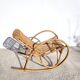 Fauteuil enfant à bascule en rotin 1960