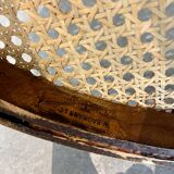 Baumann armchair in curved wood and canework