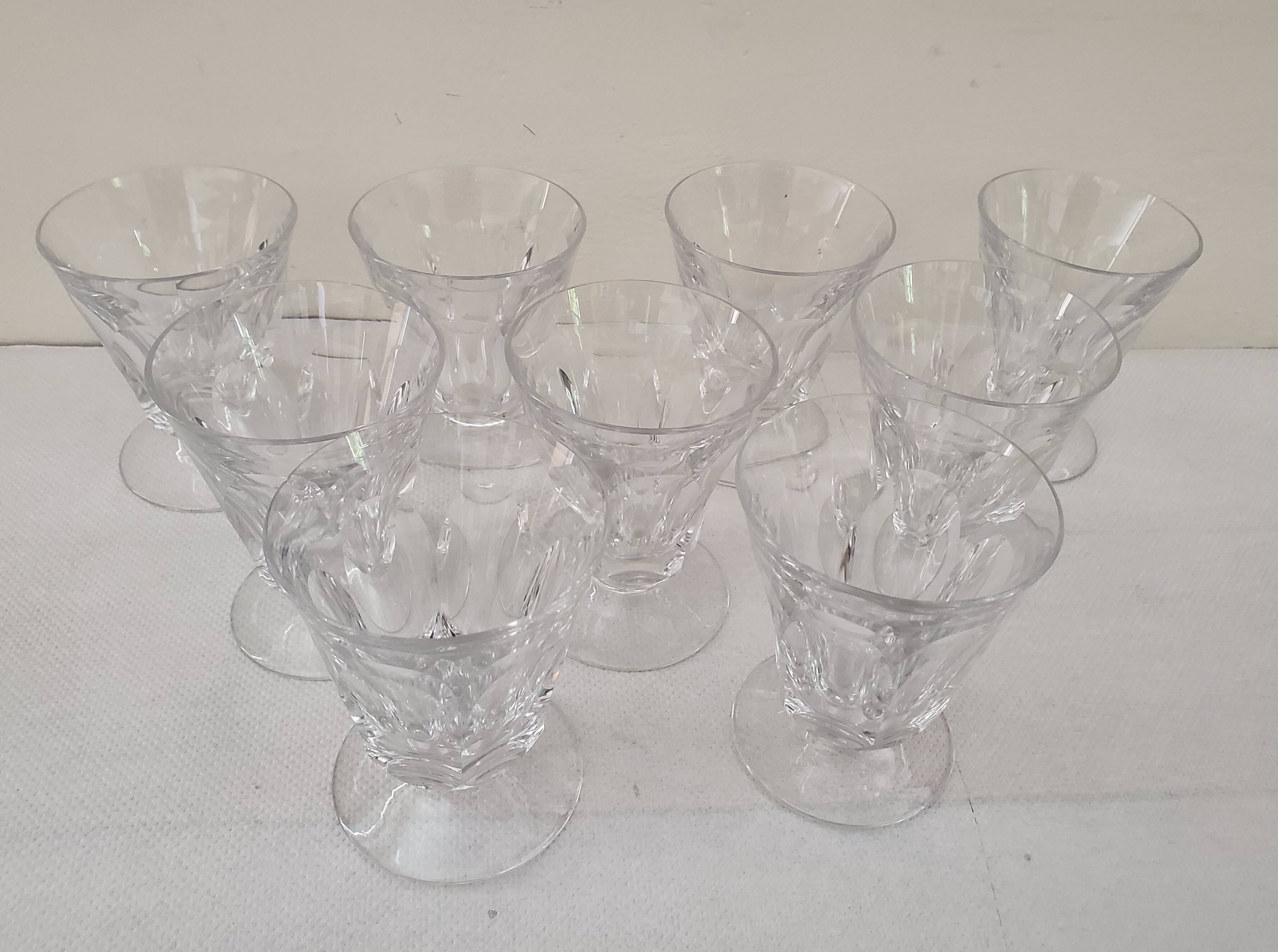 9 glasses with beveled foot 60's