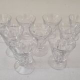9 glasses with beveled foot 60's