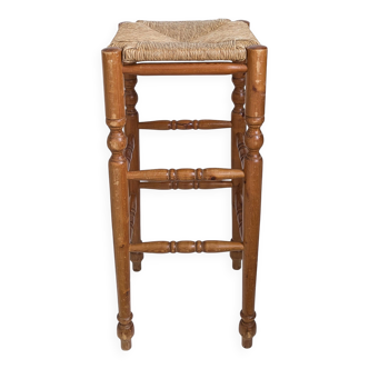Tabouret de bar Mid Century Tabouret rustique Vintage Jonc tressé Jonc Tabo